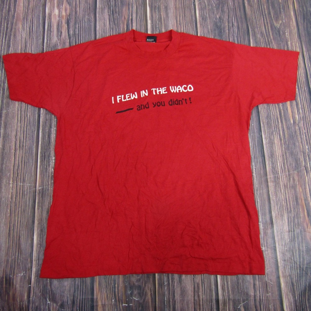 Vintage Waco Barnstormers Shirt Mens 2XL Red Biplanes Single Stitch 90s